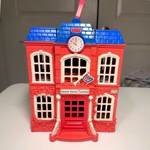 Fisher-Price Sweet Street School Vintage 2002 Folding Dollhouse Playset 77334
